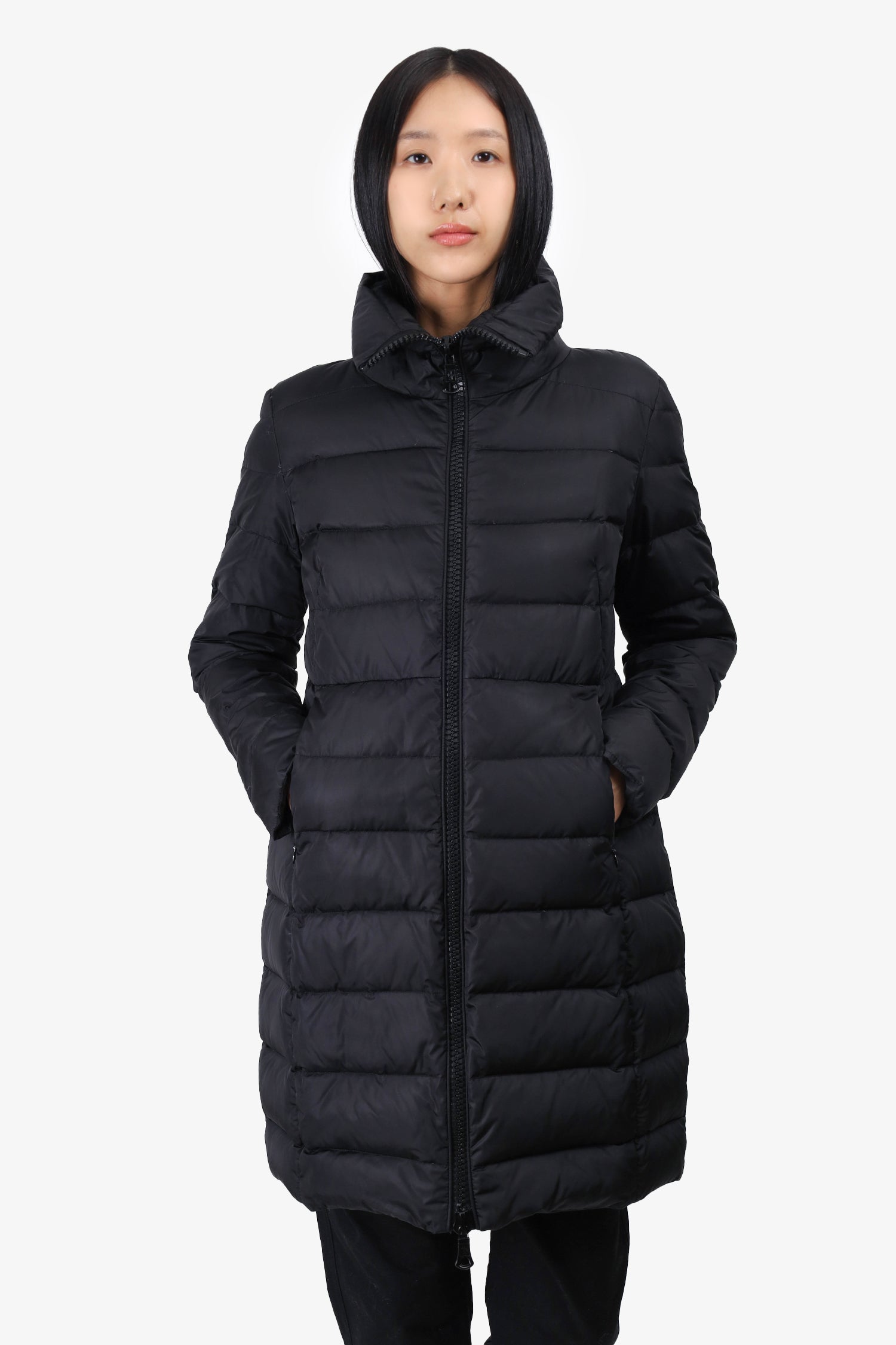 Moncler Black Down Quilted Puffer Coat Estimated Size S/M