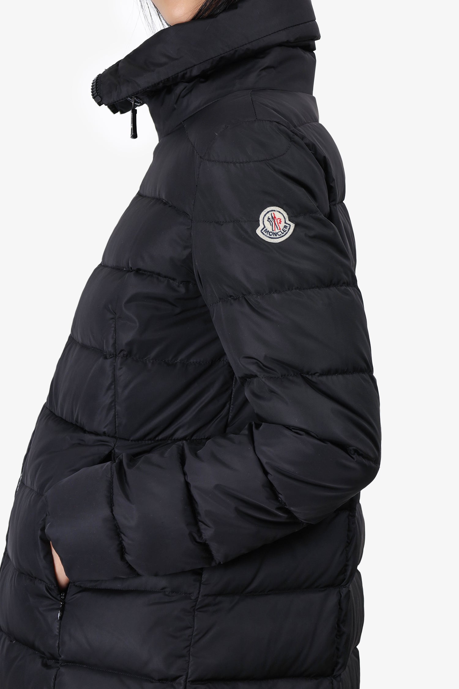 Moncler Black Down Quilted Puffer Coat Estimated Size S/M