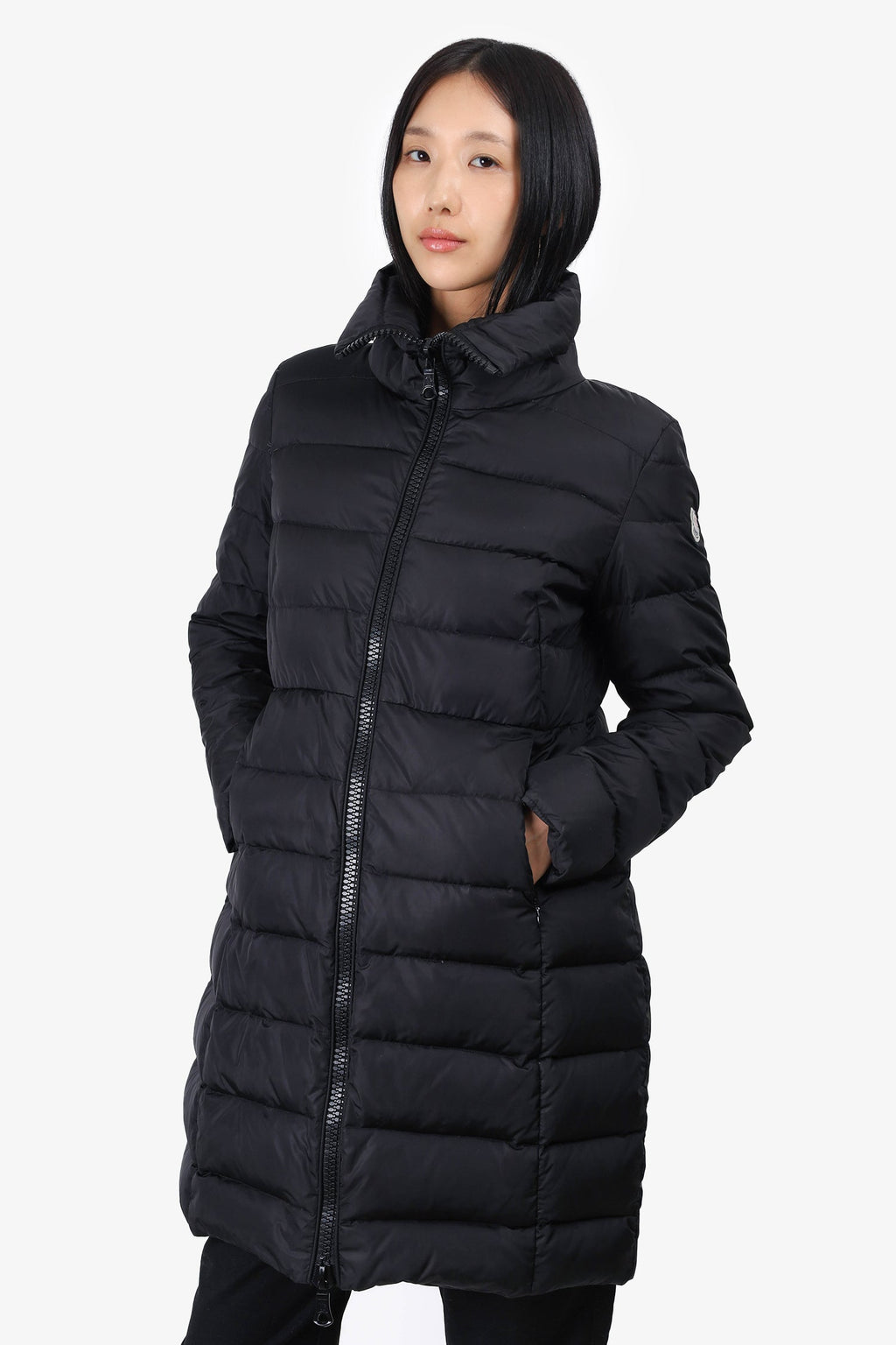 Moncler Black Down Quilted Puffer Coat Estimated Size S/M