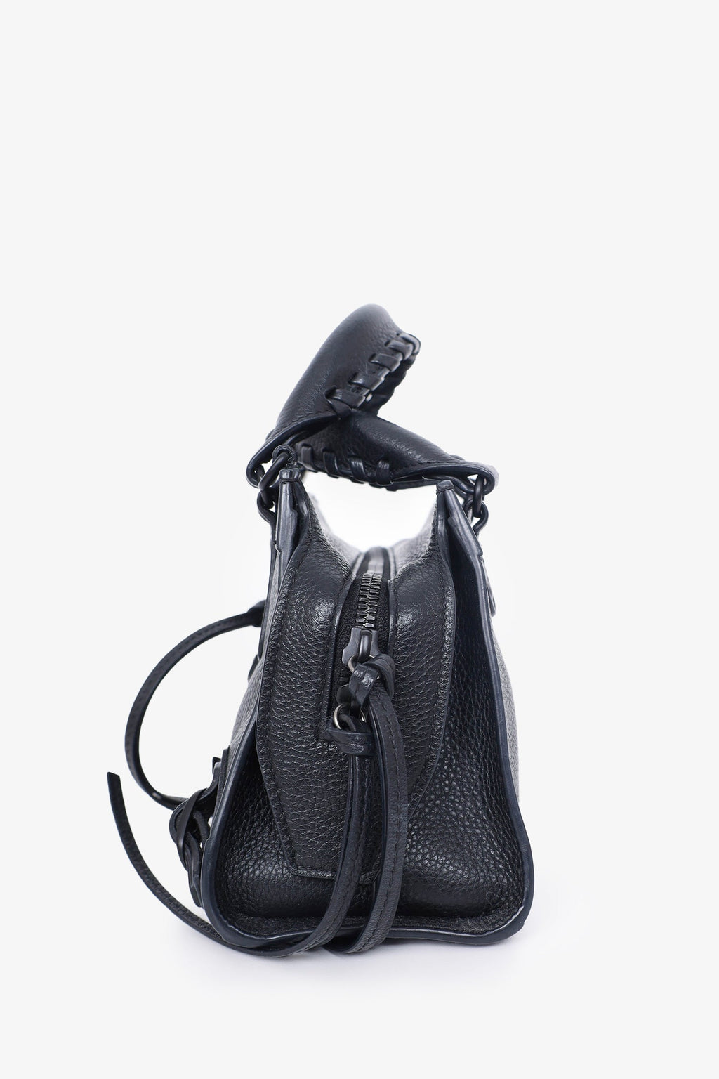 Balenciaga Black Leather Neo Classic Mini Bag with Strap