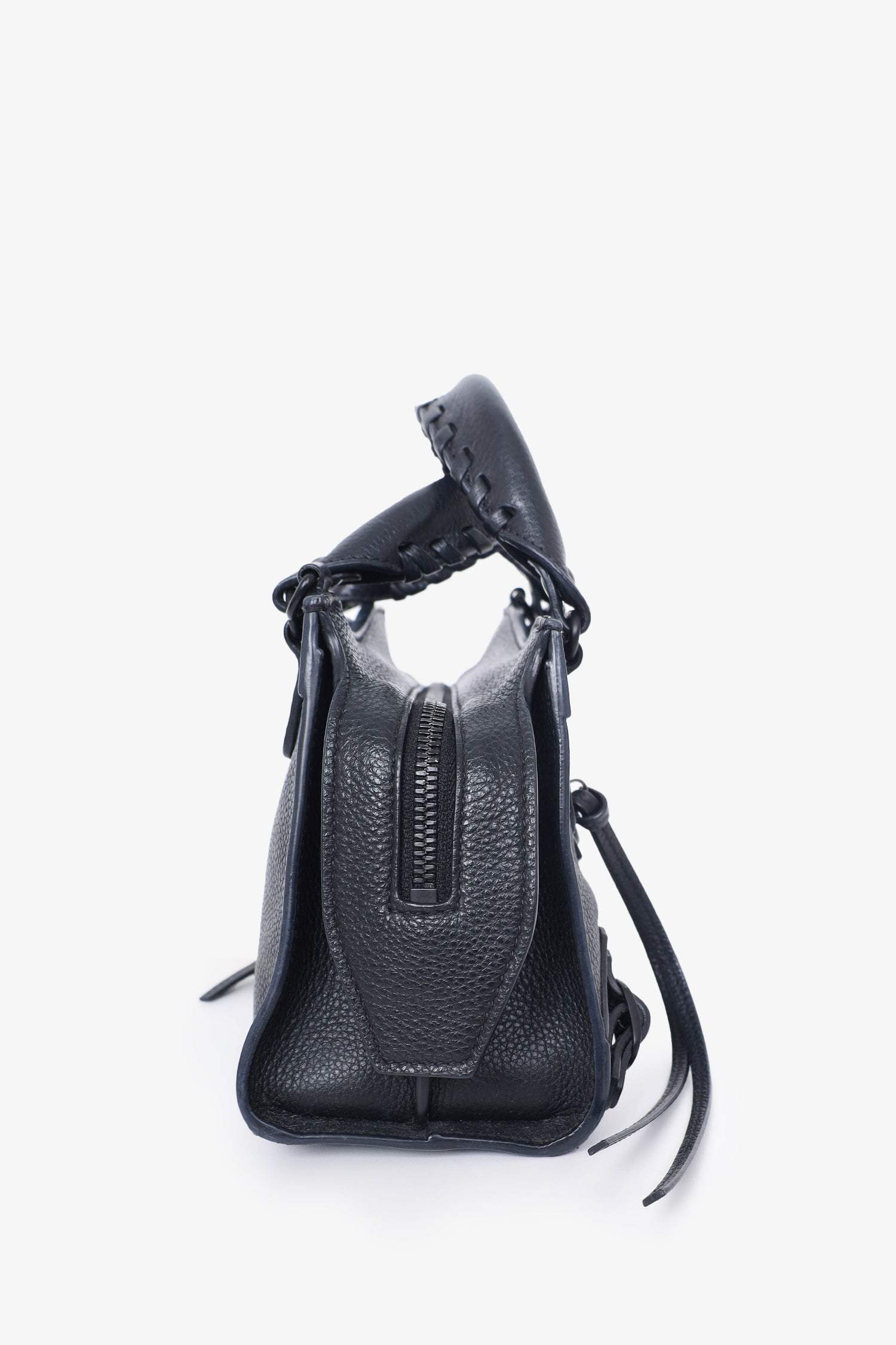 Balenciaga Black Leather Neo Classic Mini Bag with Strap