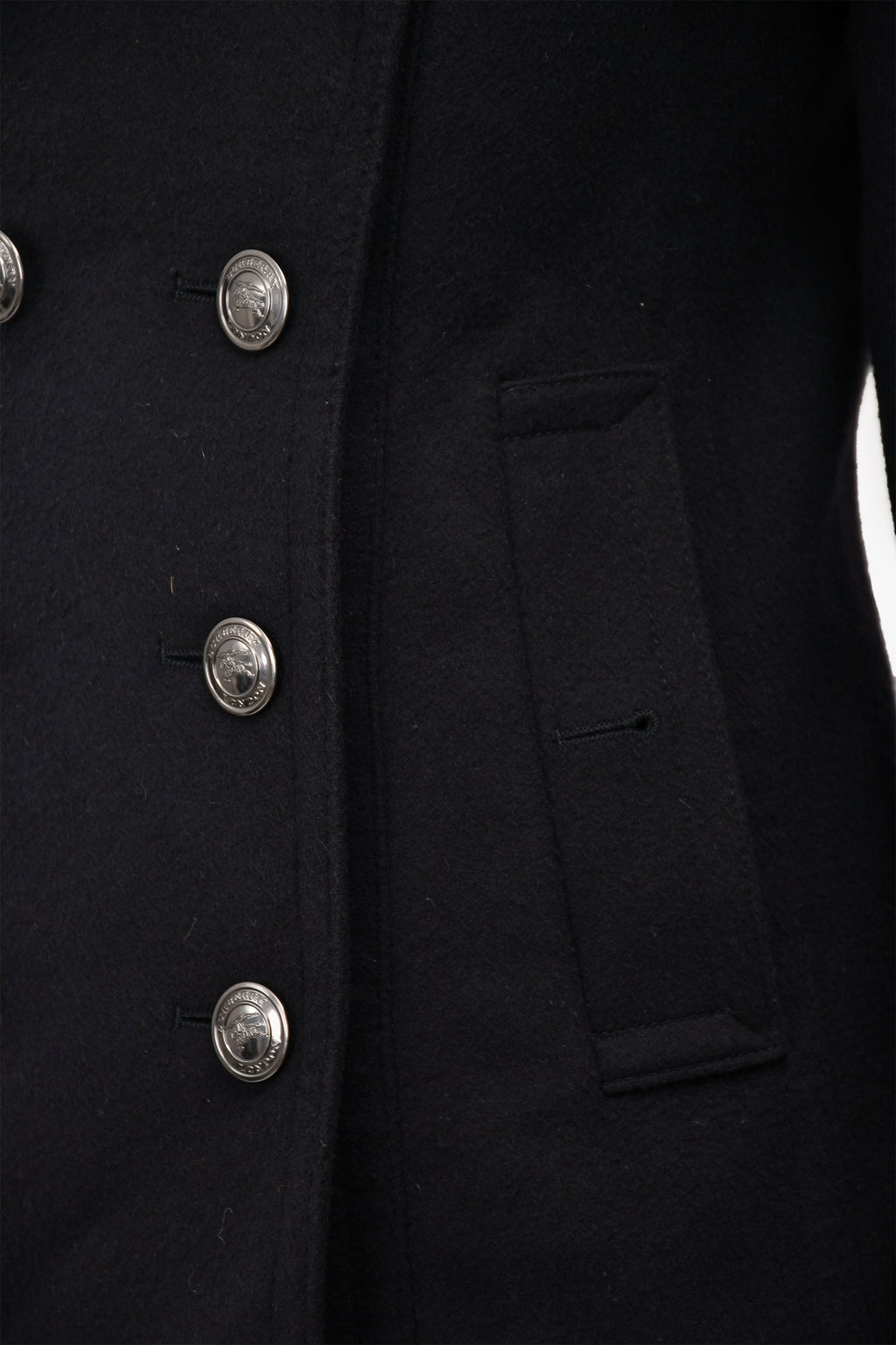 Burberry Black Wool Short Coat Size 6