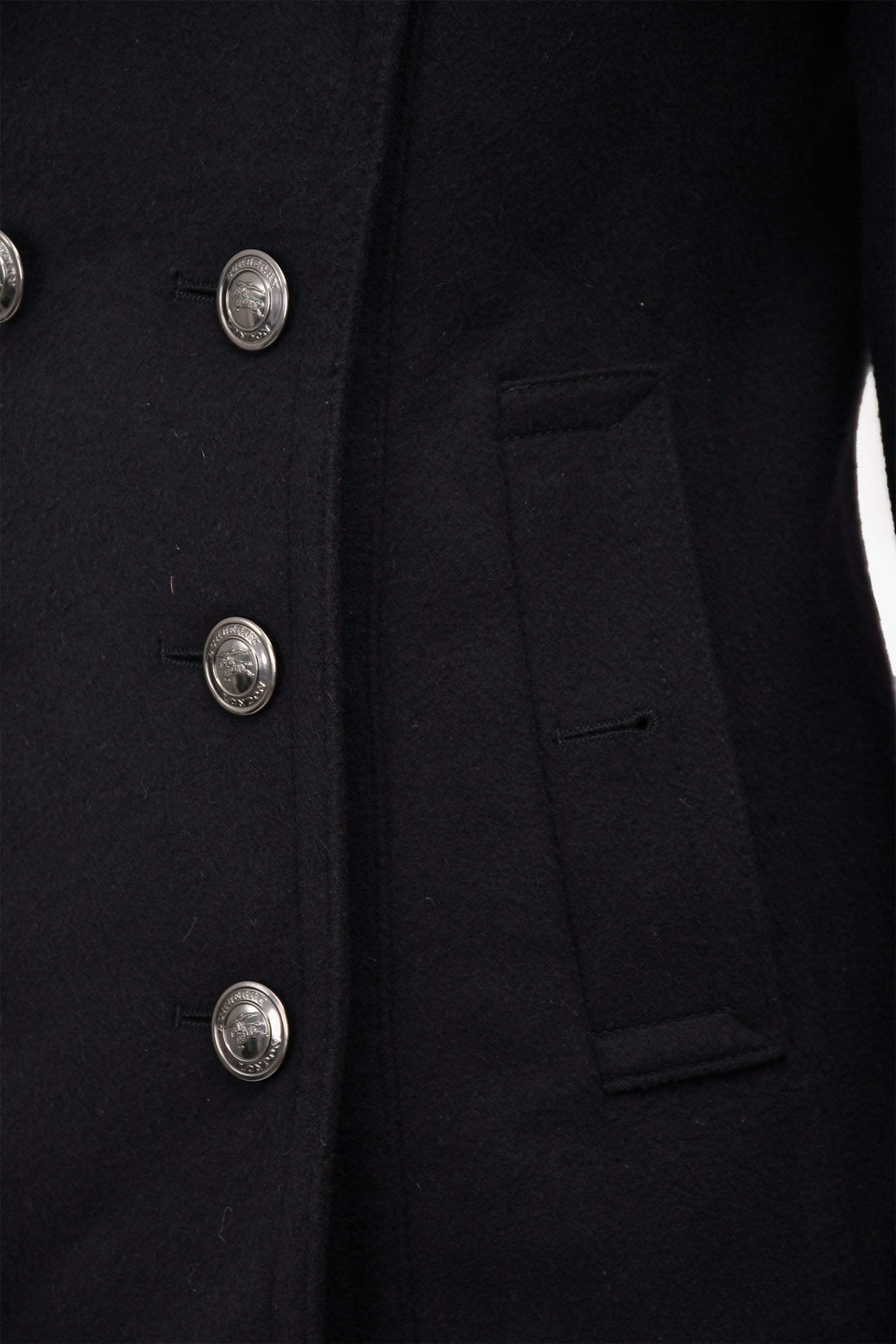 Burberry Black Wool Short Coat Size 6