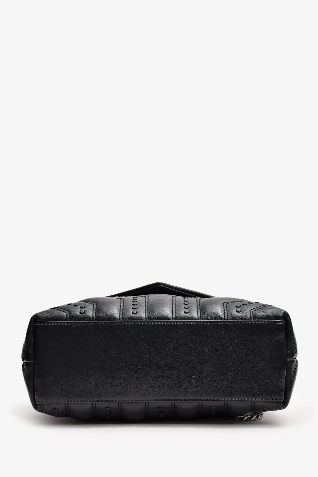 Saint Laurent Black Leather Studded LouLou Shoulder Bag