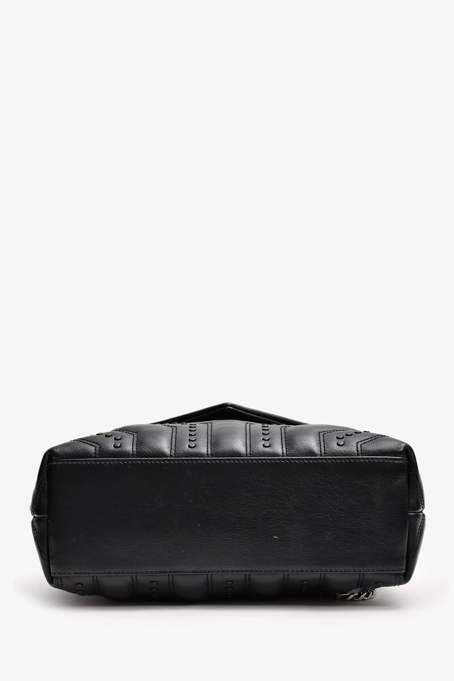 Saint Laurent Black Leather Studded LouLou Shoulder Bag