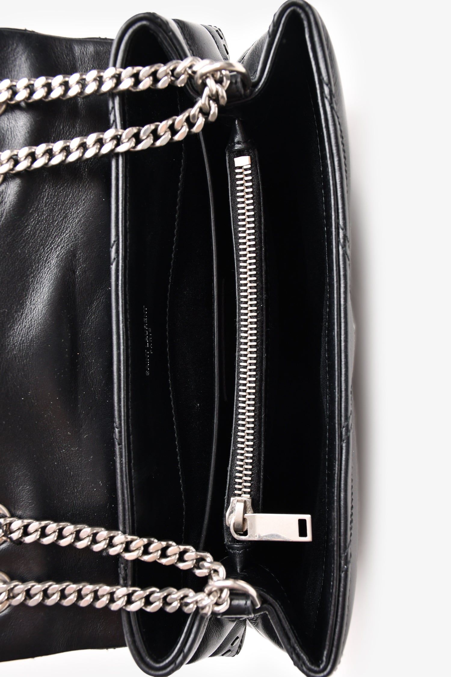 Saint Laurent Black Leather Studded LouLou Shoulder Bag