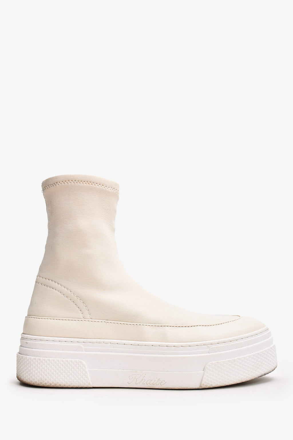 Khaite Cream Nylon Platform Ludlow Sock Sneakers Size 38.5