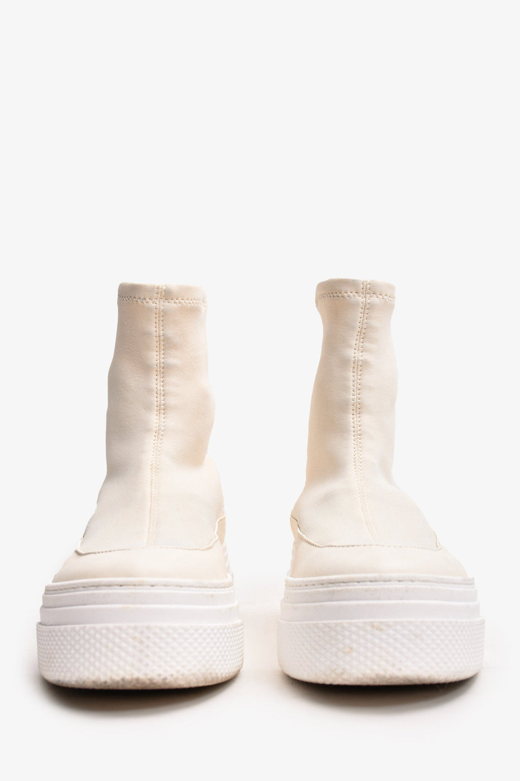 Khaite Cream Nylon Platform Ludlow Sock Sneakers Size 38.5