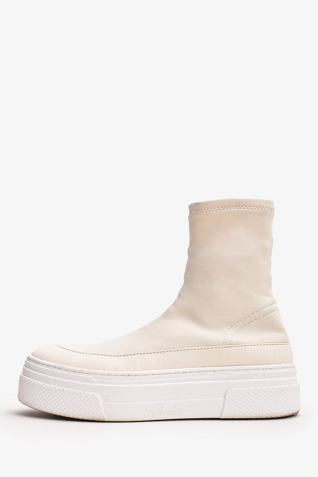 Khaite Cream Nylon Platform Ludlow Sock Sneakers Size 38.5