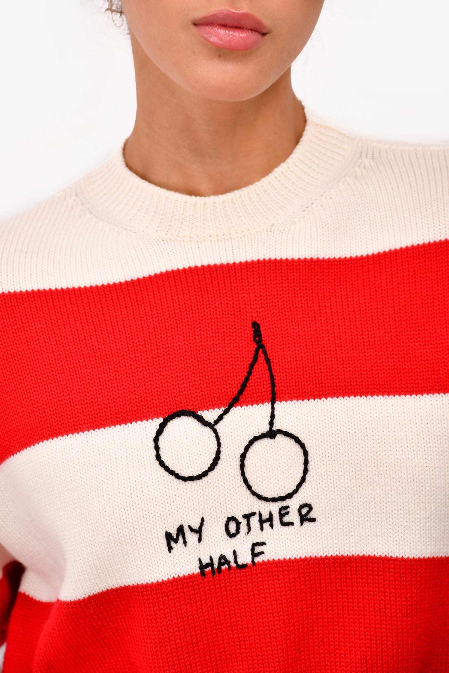 Miu Miu Red/Cream Striped Wool Cropped Sweater Size 36