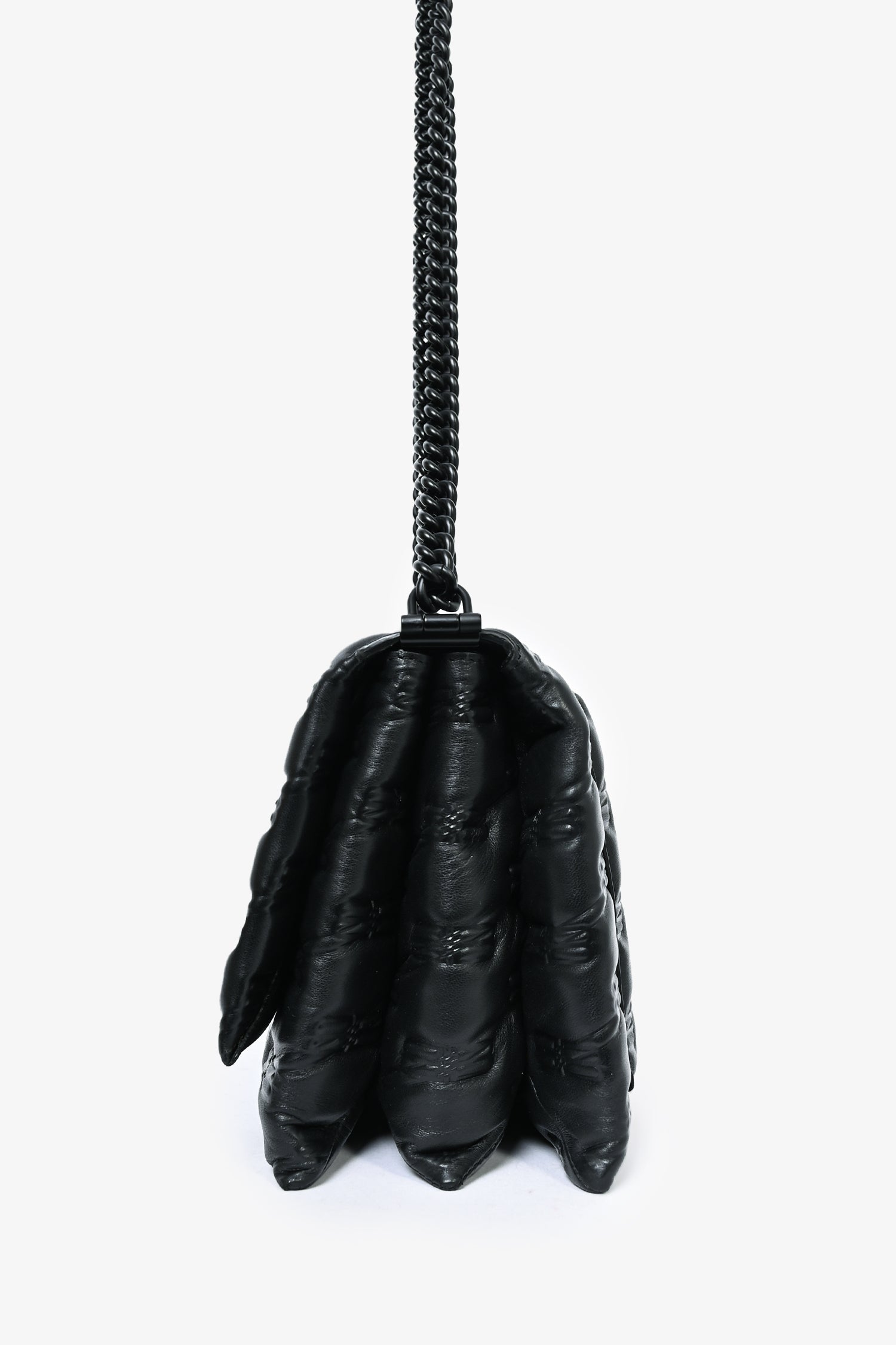Balenciaga Black Embossed Leather Medium Triplet Shoulder Bag