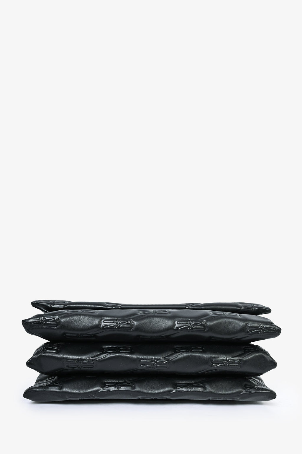 Balenciaga Black Embossed Leather Medium Triplet Shoulder Bag