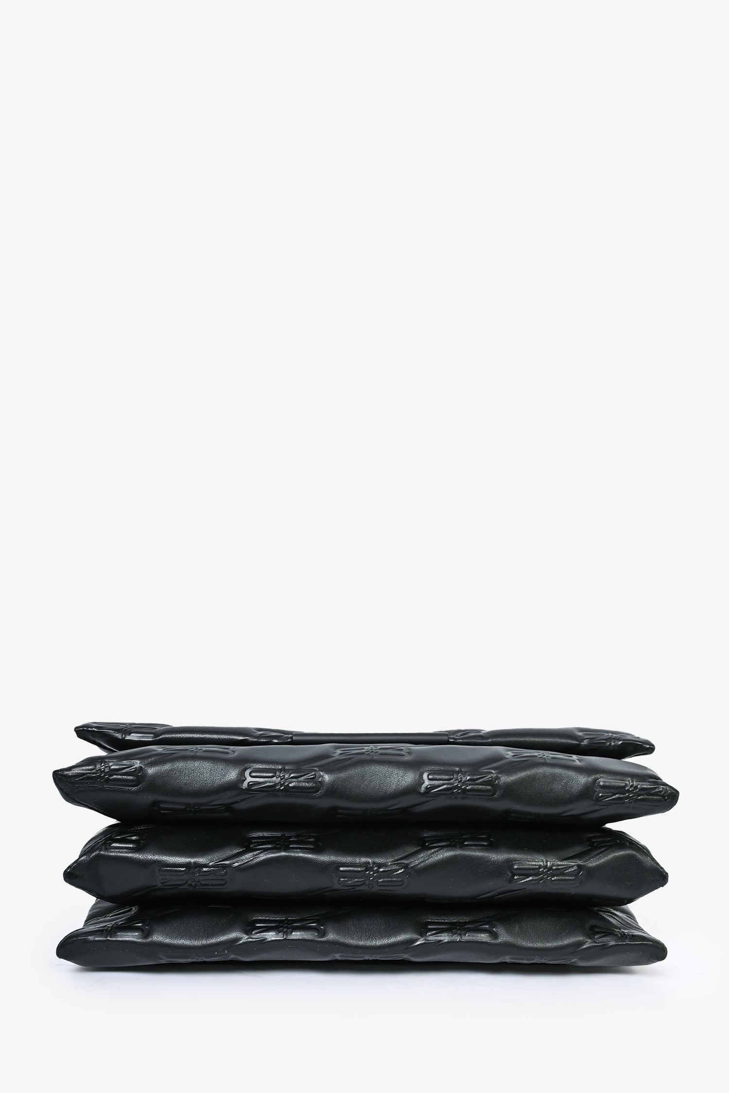 Balenciaga Black Embossed Leather Medium Triplet Shoulder Bag