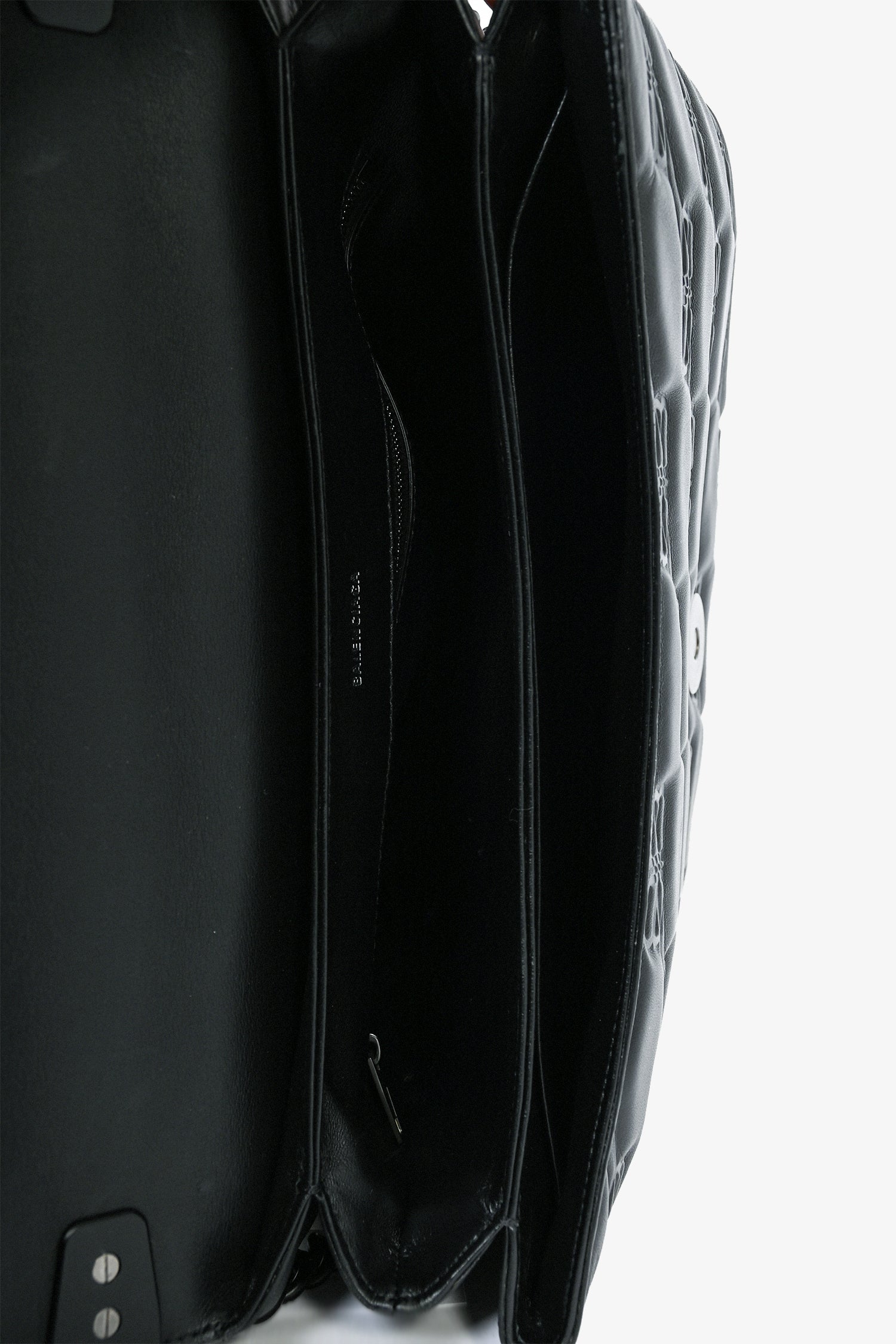 Balenciaga Black Embossed Leather Medium Triplet Shoulder Bag