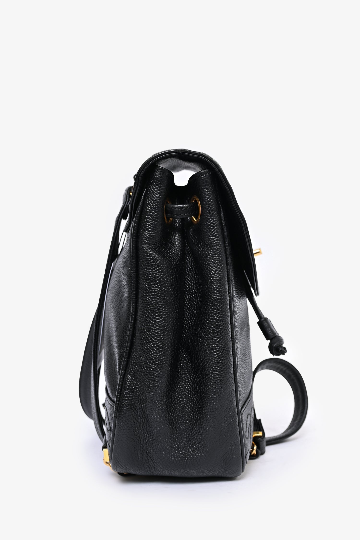 Pre-Loved Chanel™ 1989-91 Vintage Black Caviar Leather Triple CC Backpack
