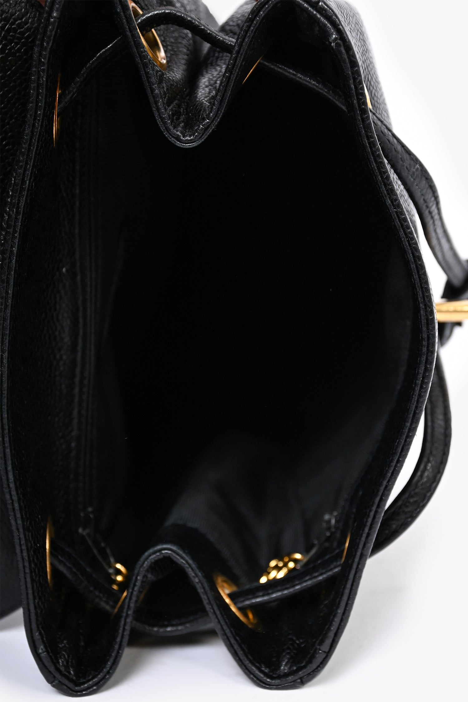 Pre-Loved Chanel™ 1989-91 Vintage Black Caviar Leather Triple CC Backpack