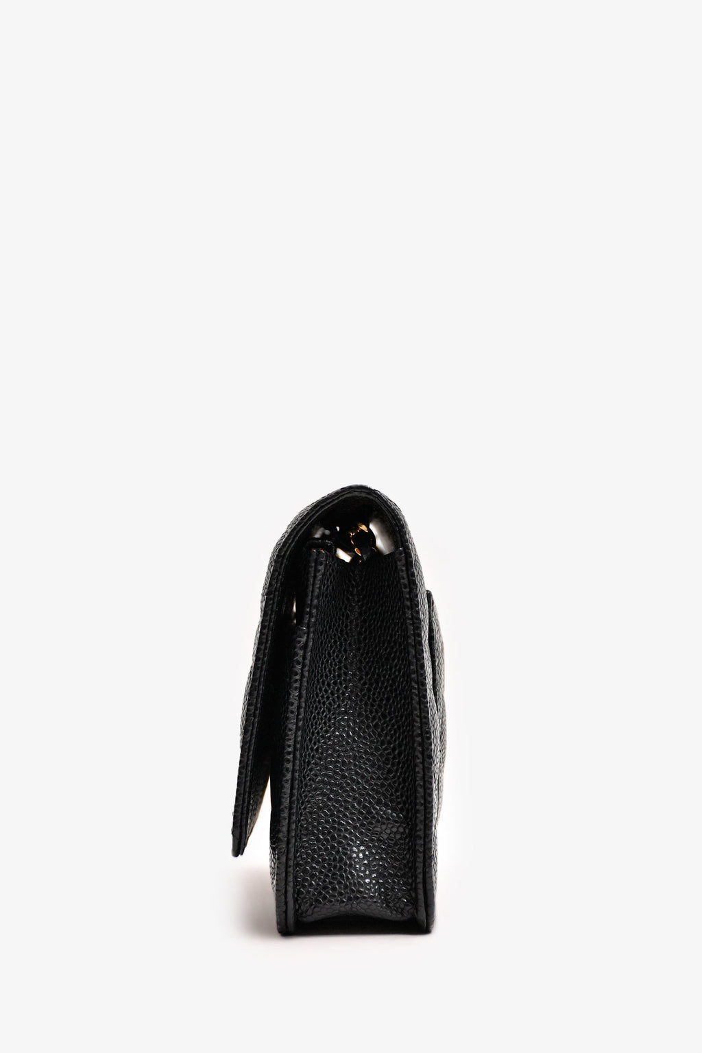 Pre-Loved Chanel™ 2013/14 Black Caviar Leather Wallet On Chain
