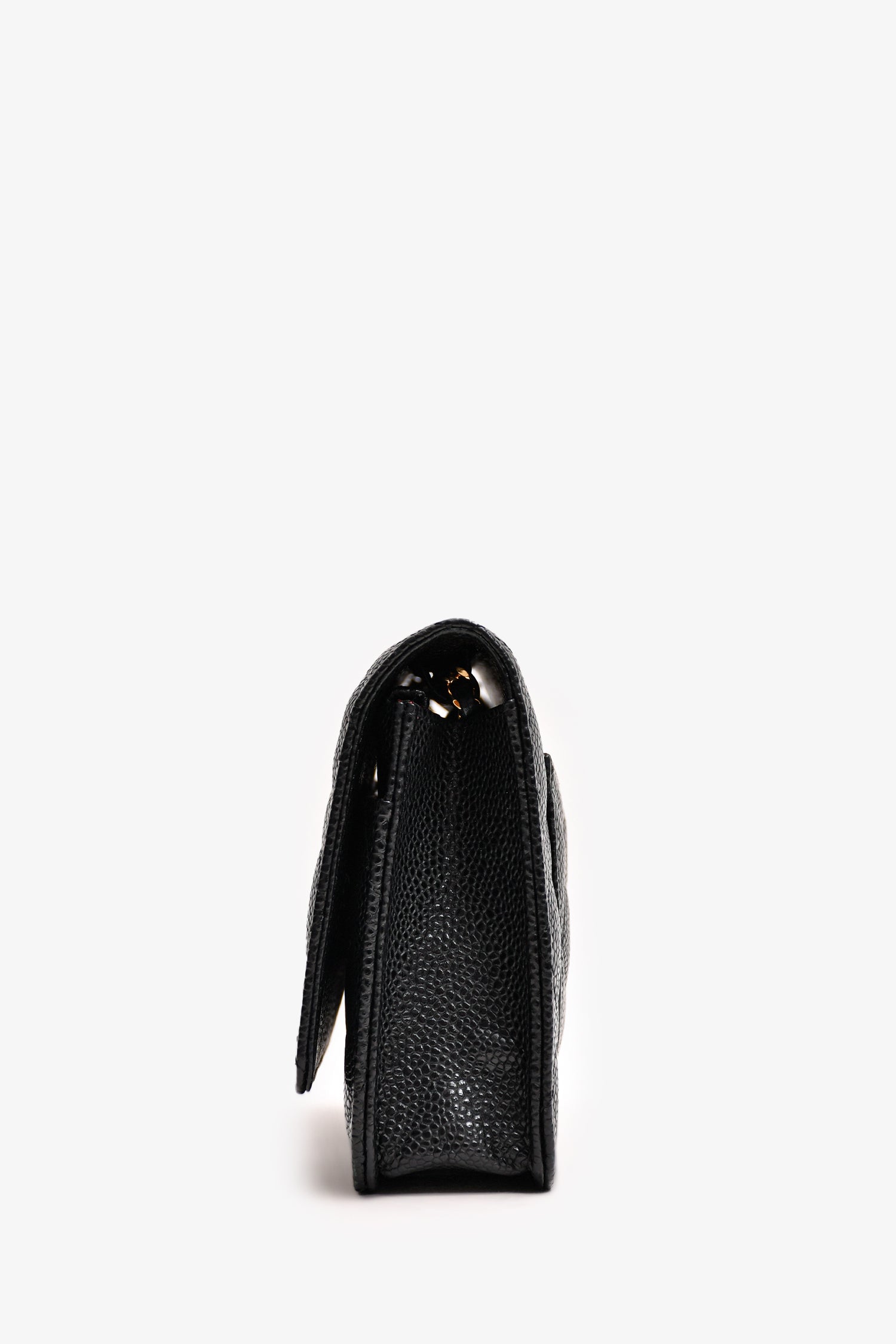 Pre-Loved Chanel™ 2013/14 Black Caviar Leather Wallet On Chain