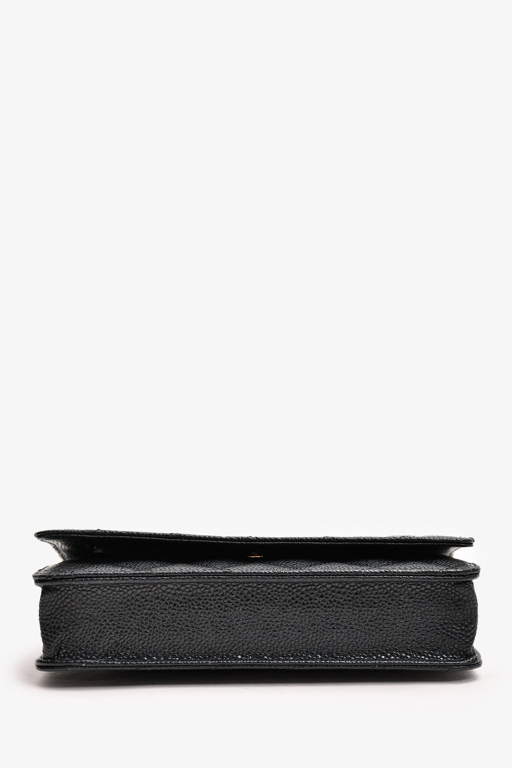 Pre-Loved Chanel™ 2013/14 Black Caviar Leather Wallet On Chain