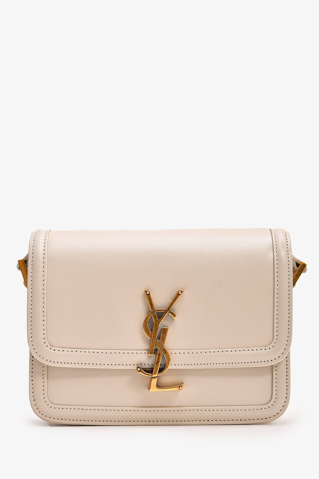 Saint Laurent 2023 White Leather Small Solferino Crossbody