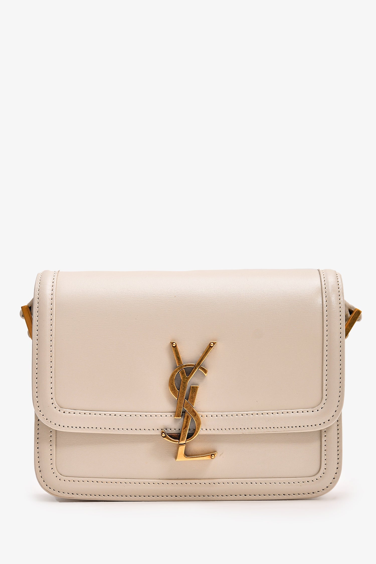Saint Laurent 2023 White Leather Small Solferino Crossbody