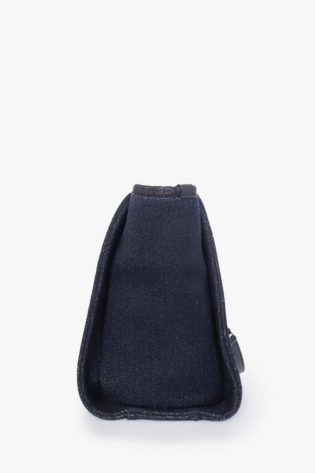 Pre-Loved Chanel™ 2018-19 Navy Glitter Canvas Deauville Tote Bag