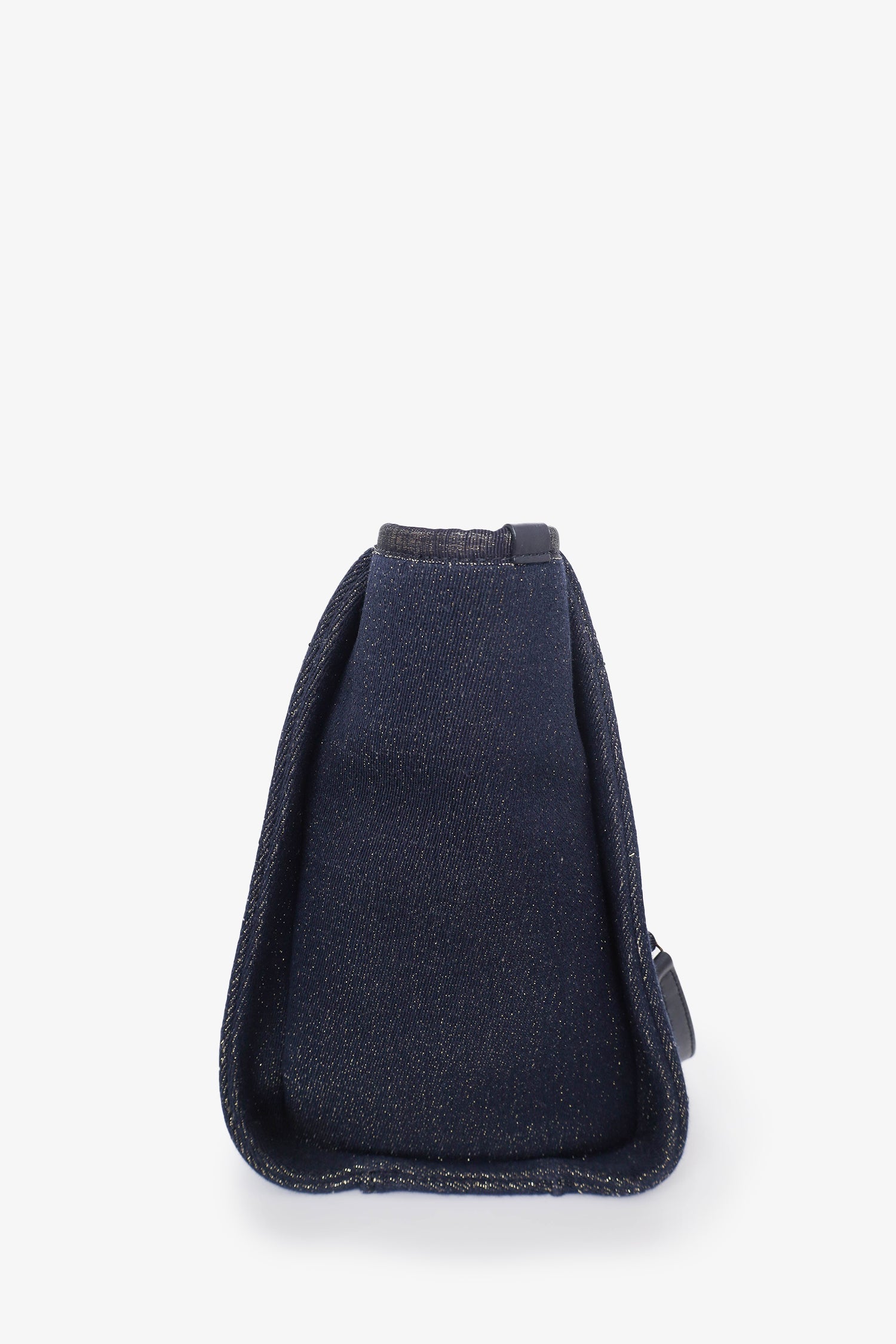 Pre-Loved Chanel™ 2018-19 Navy Glitter Canvas Deauville Tote Bag