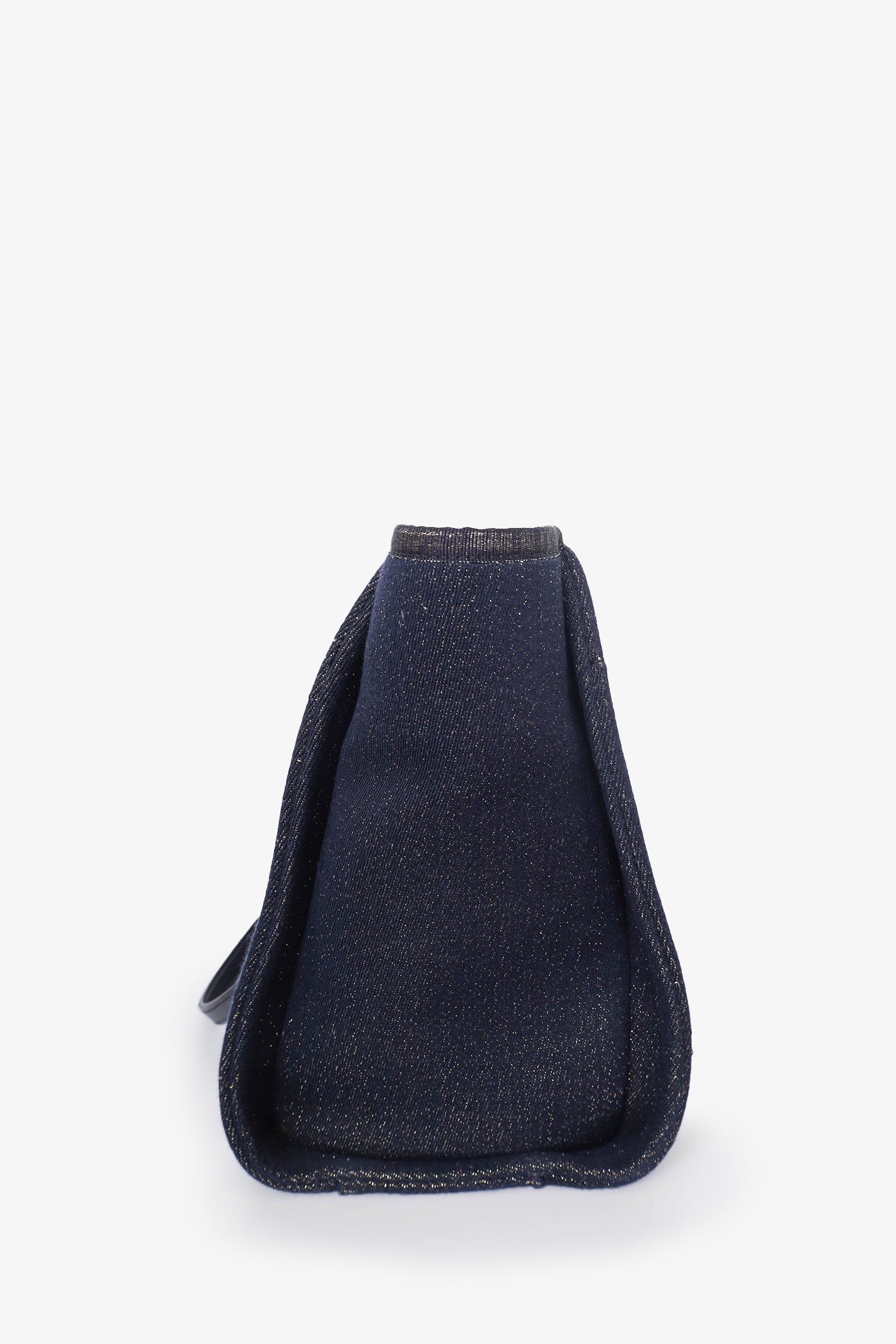 Pre-Loved Chanel™ 2018-19 Navy Glitter Canvas Deauville Tote Bag
