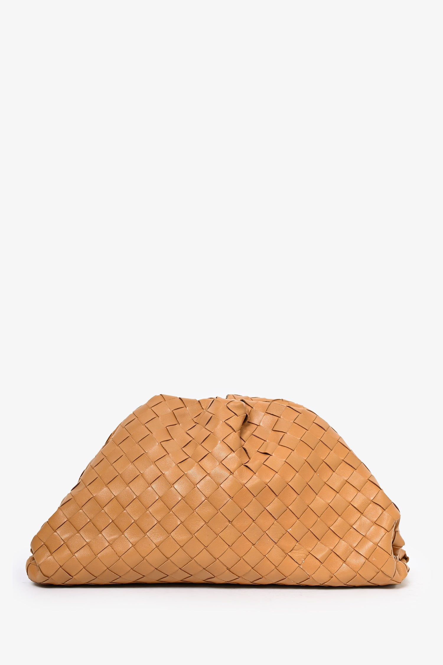 Bottega Veneta Camel Intrecciato Leather Pouch