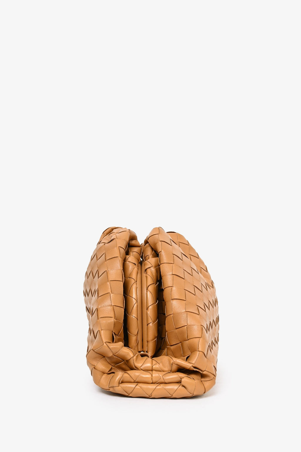 Bottega Veneta Camel Intrecciato Leather Pouch