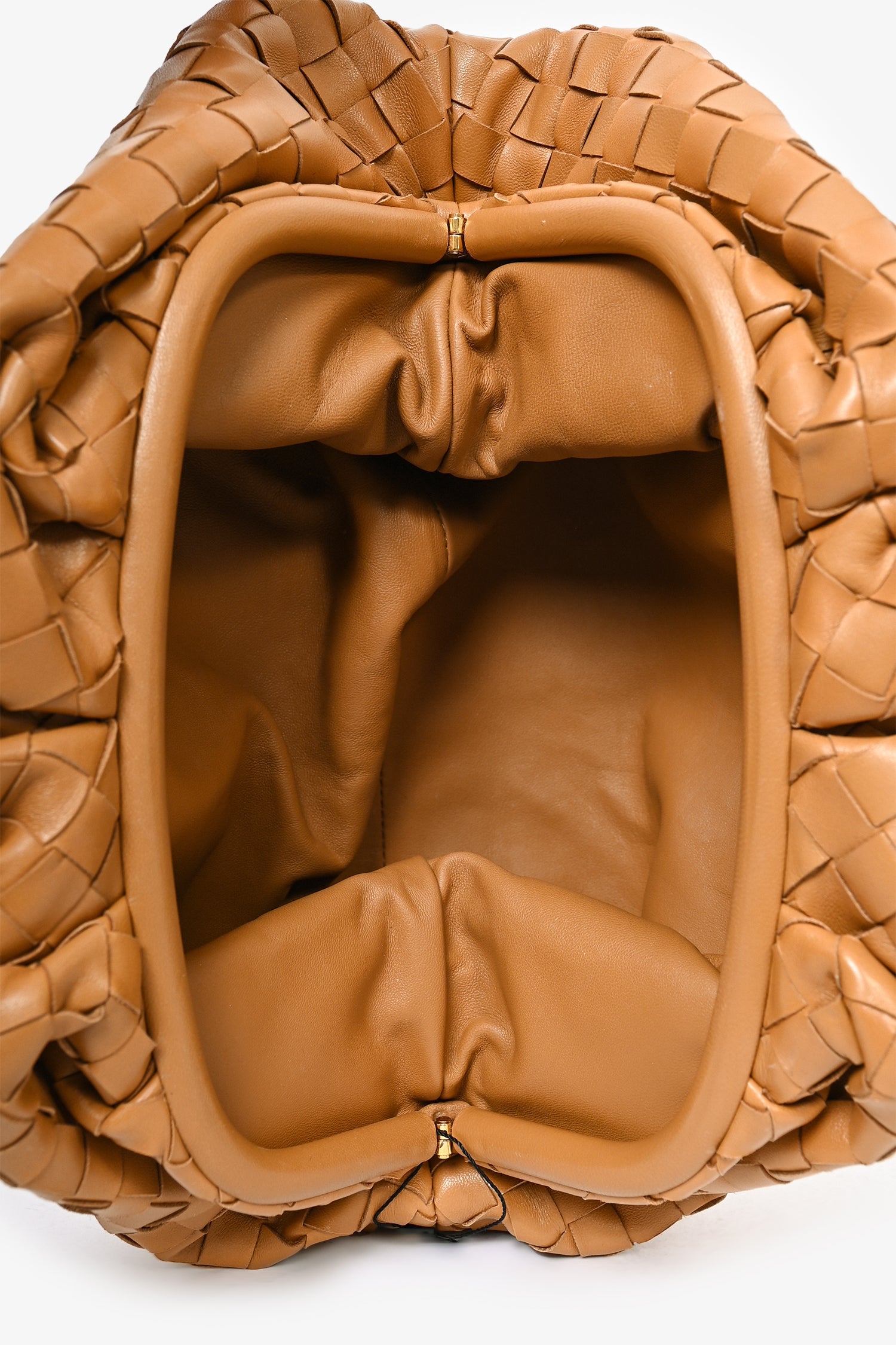 Bottega Veneta Camel Intrecciato Leather Pouch