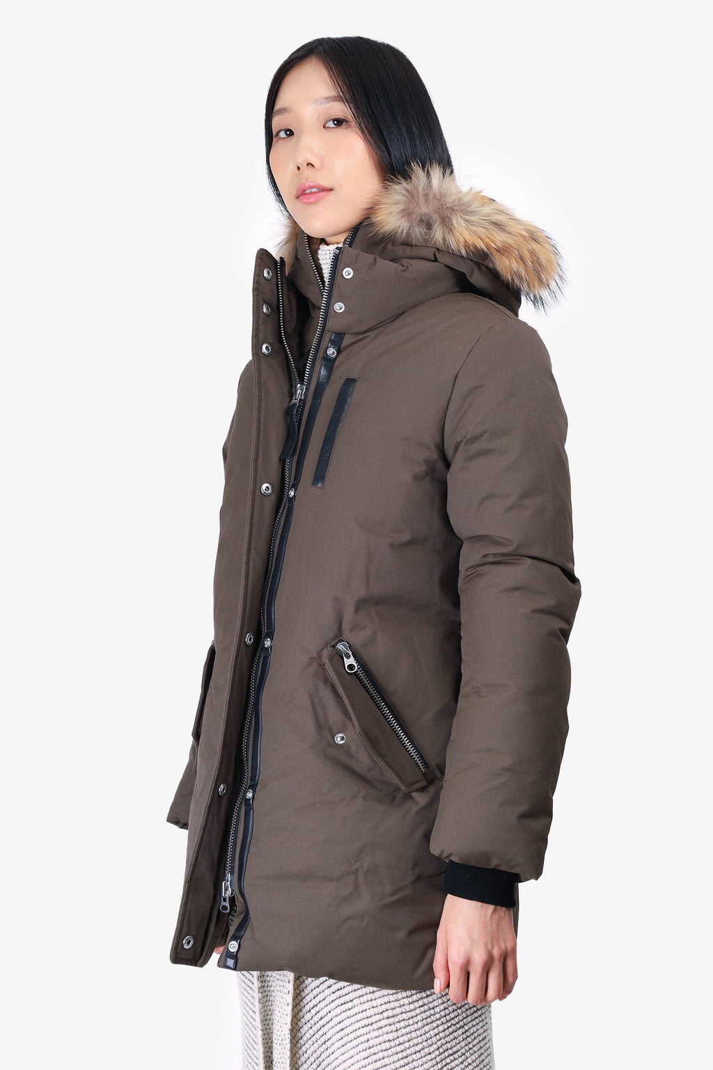 Mackage Green Puffer Jacket with Fur Hood Size S