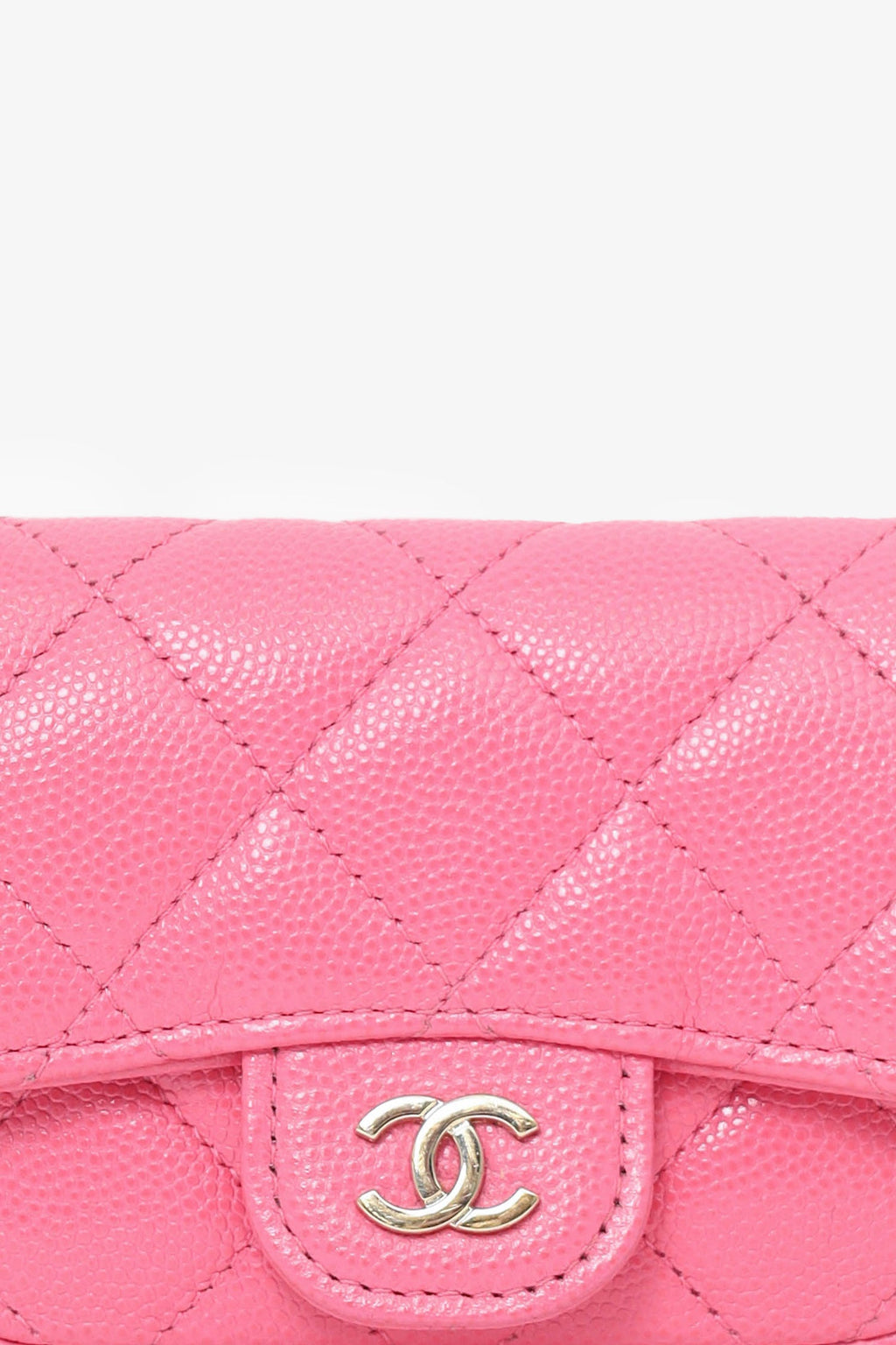 Pre-Loved Chanel™ Chanel 2019/20 Pink Caviar Leather Quilted Classic Flap Belt Bag