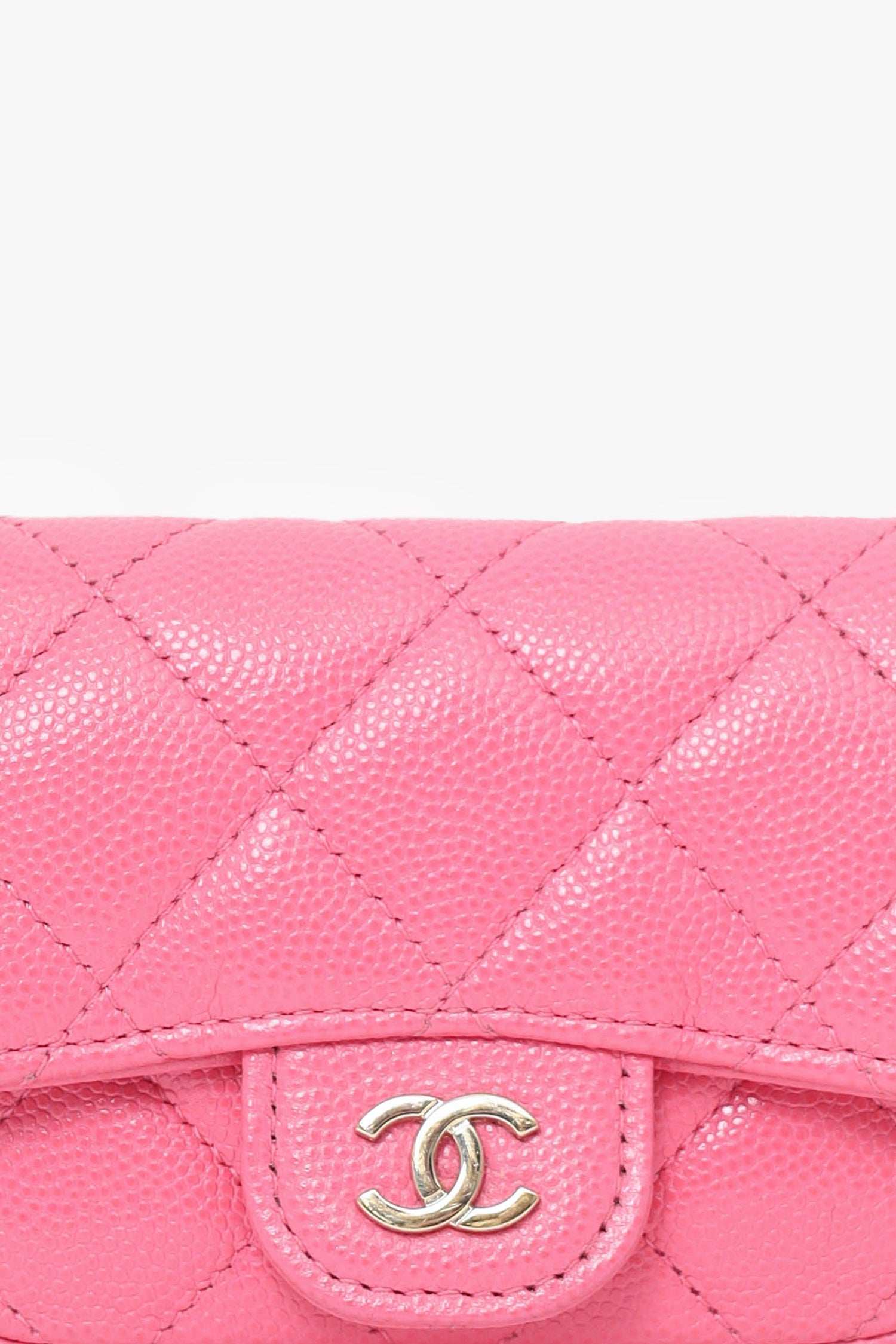 Pre-Loved Chanel™ Chanel 2019/20 Pink Caviar Leather Quilted Classic Flap Belt Bag