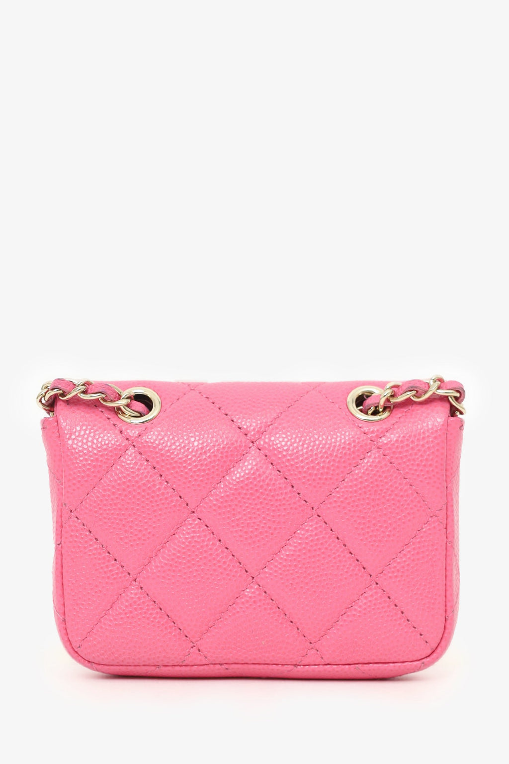 Pre-Loved Chanel™ Chanel 2019/20 Pink Caviar Leather Quilted Classic Flap Belt Bag
