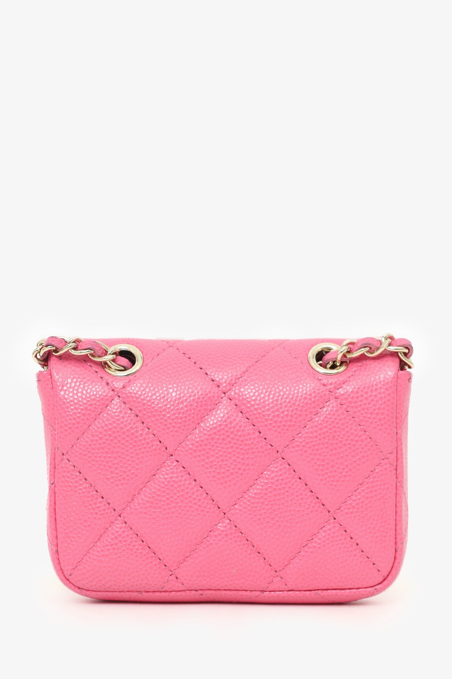 Pre-Loved Chanel™ Chanel 2019/20 Pink Caviar Leather Quilted Classic Flap Belt Bag