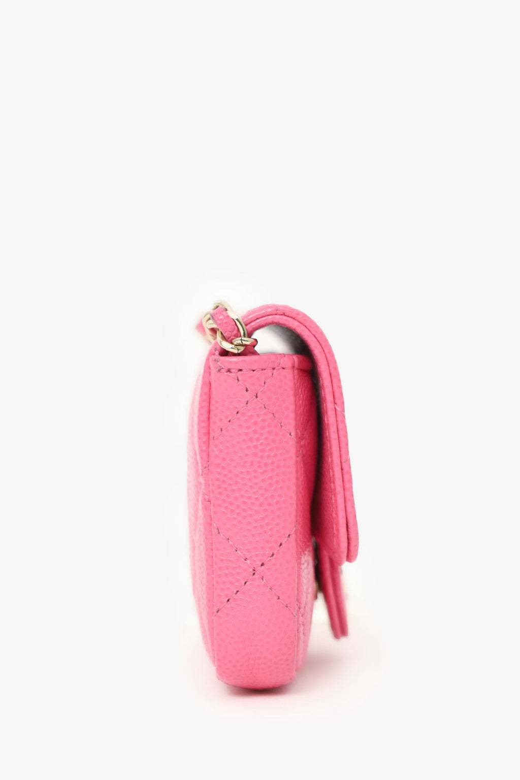 Pre-Loved Chanel™ Chanel 2019/20 Pink Caviar Leather Quilted Classic Flap Belt Bag