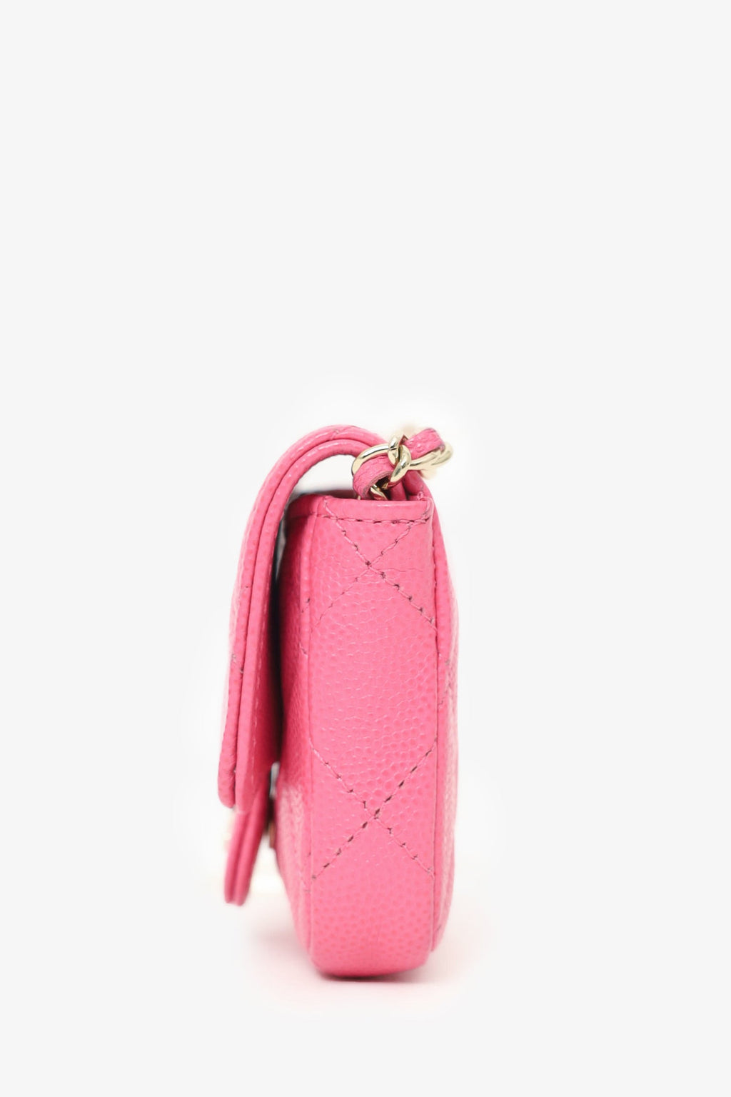Pre-Loved Chanel™ Chanel 2019/20 Pink Caviar Leather Quilted Classic Flap Belt Bag