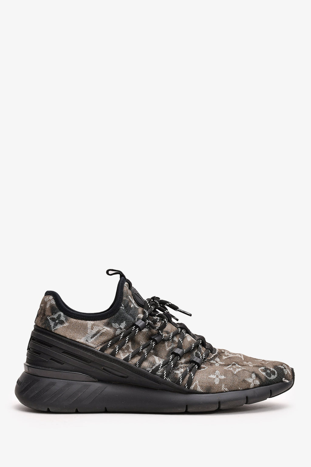 Louis Vuitton Black Tie Dye Denim Fastlane Sneakers Size 8 Men