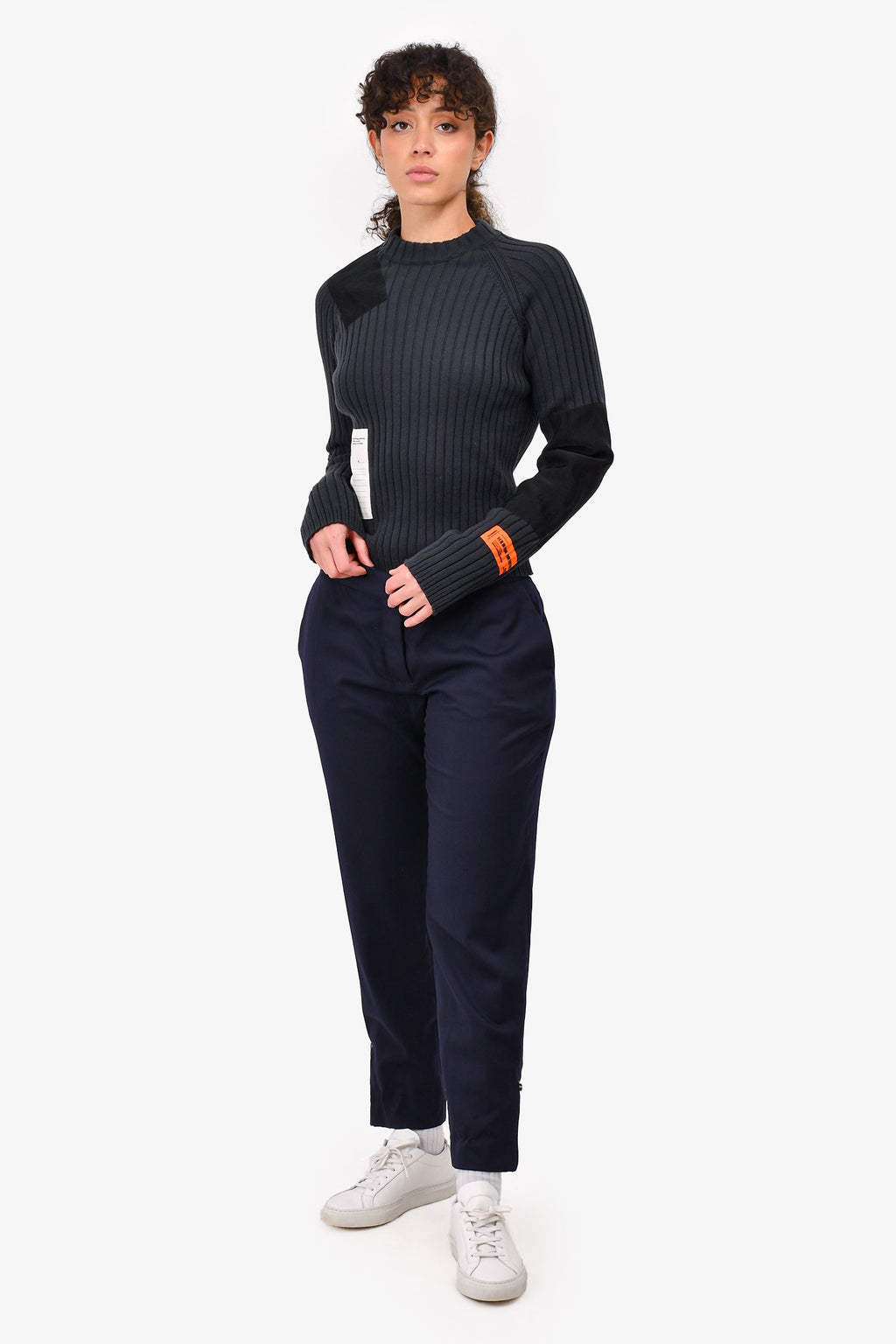 Stella McCartney Navy Blue Wool Trousers With Ankle Zip Size 44