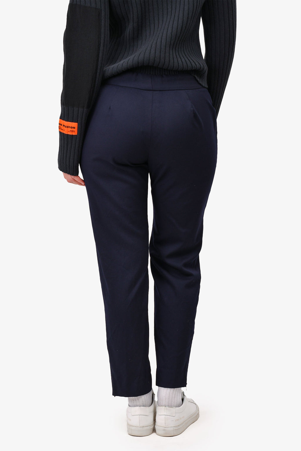 Stella McCartney Navy Blue Wool Trousers With Ankle Zip Size 44