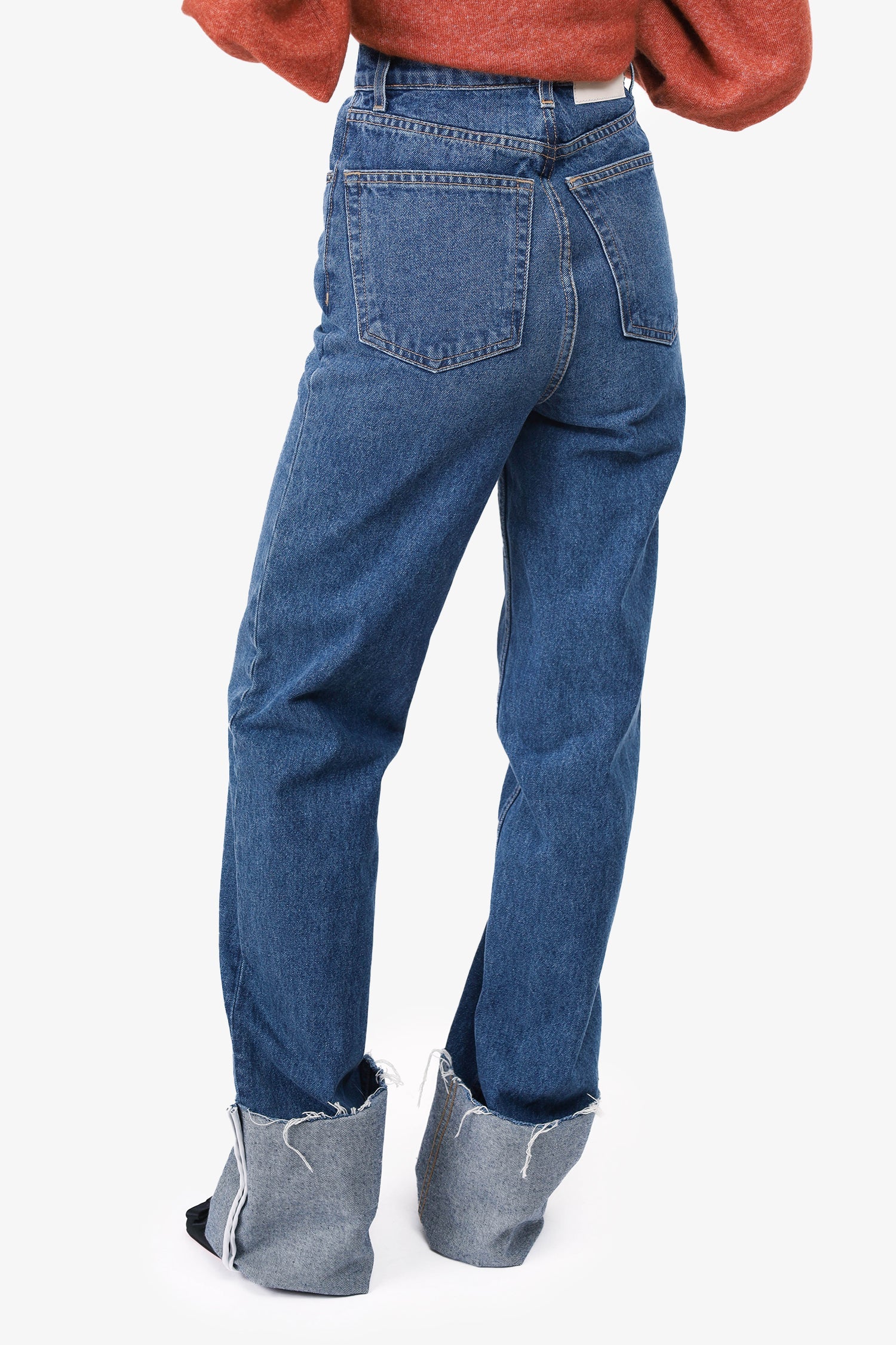 GRLFRND Denim Blue Large Cuff Jeans Size 23