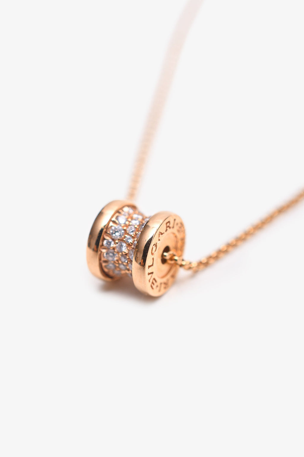 Bvlgari 18K Yellow Gold Diamond Set B.Zero1 Necklace