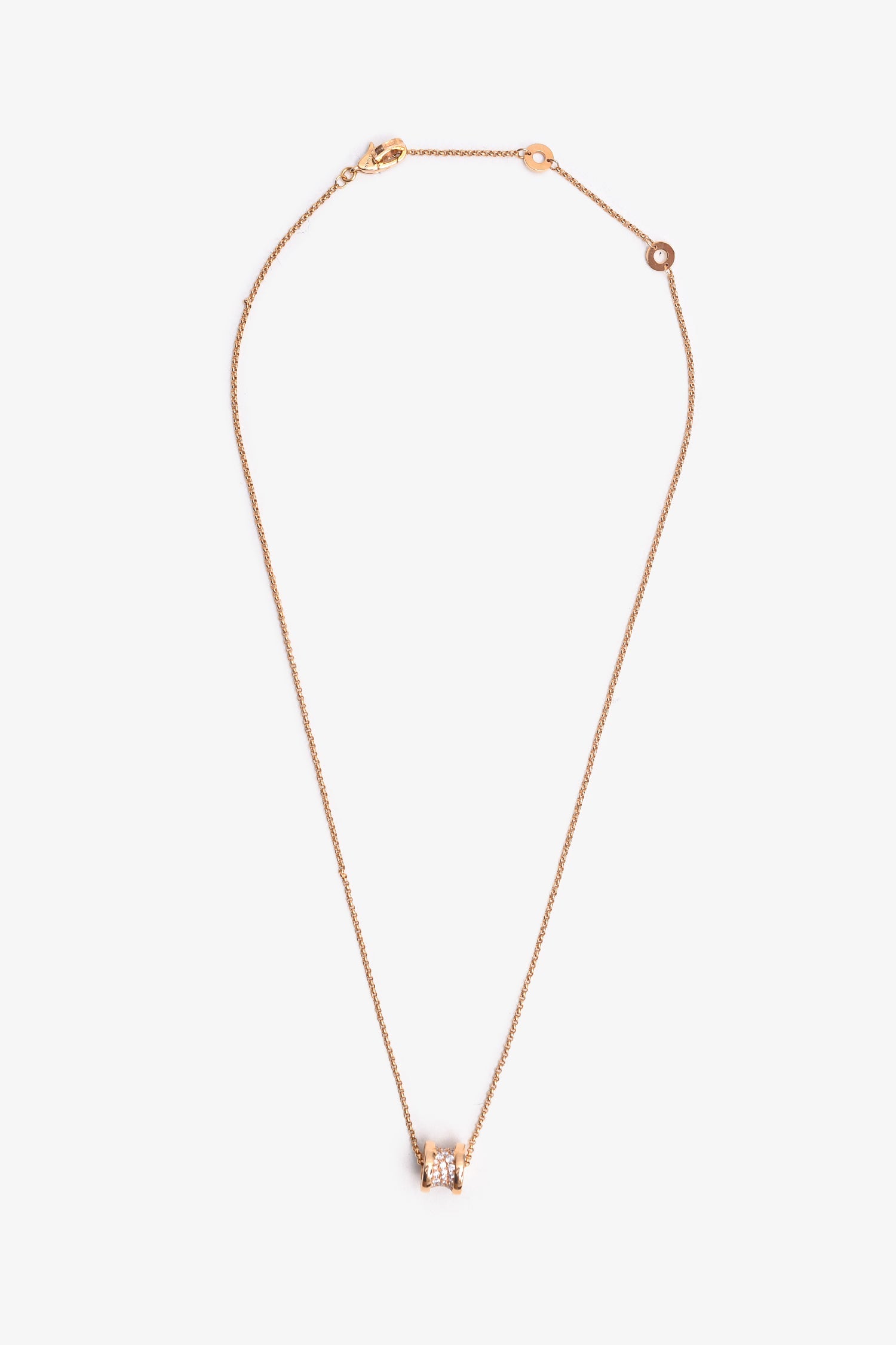Bvlgari 18K Yellow Gold Diamond Set B.Zero1 Necklace