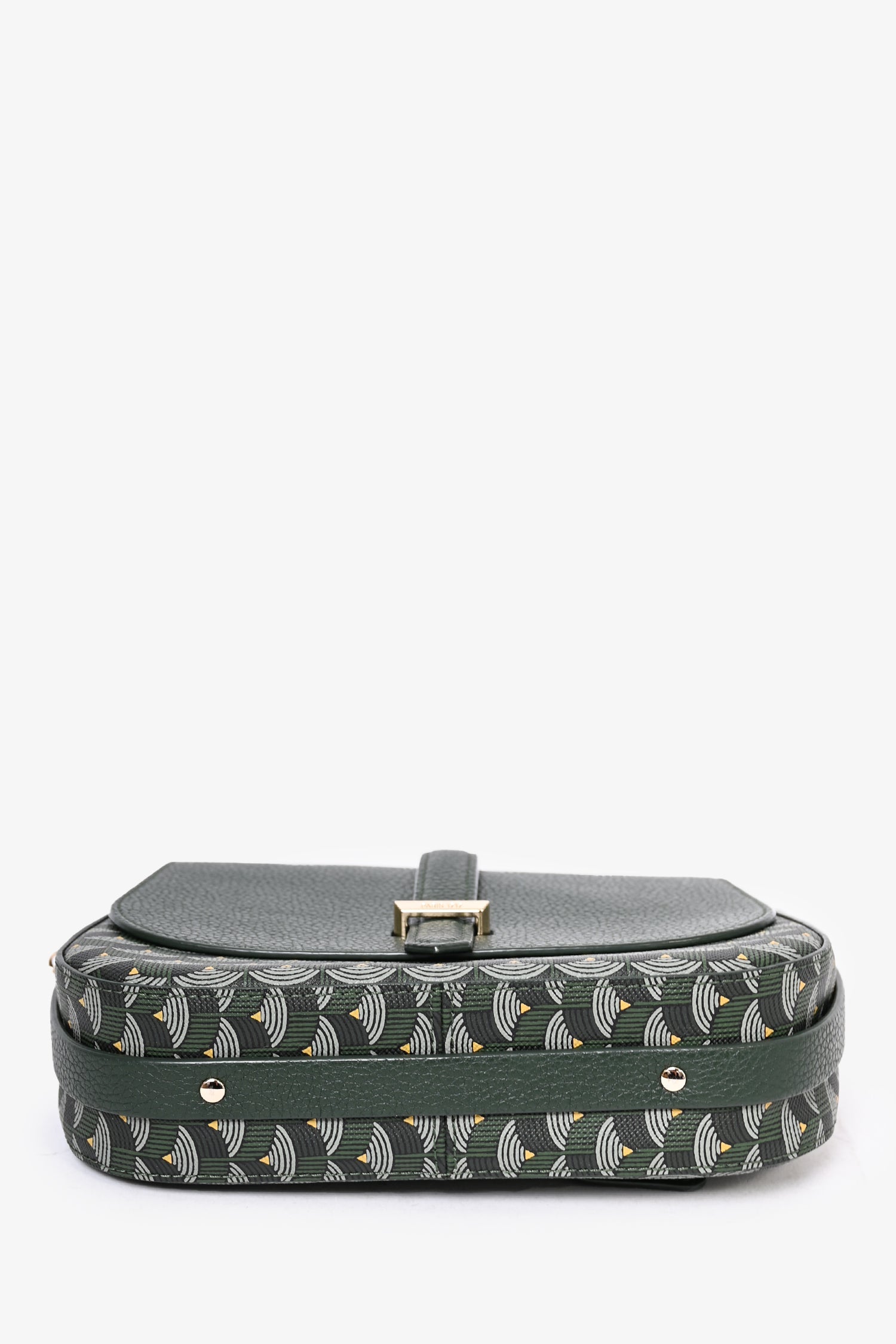 Faure Le Page Green Leather/Canvas 'Express 21' Crossbody