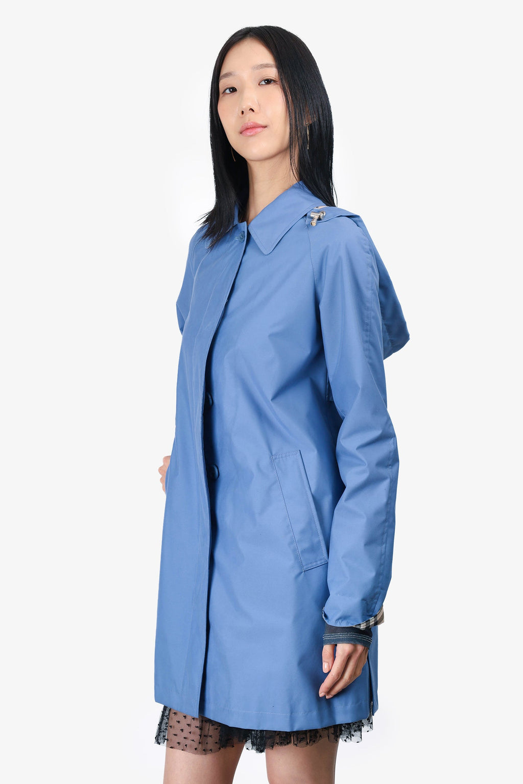 Burberry Blue Nova Check Light Coat Size 4