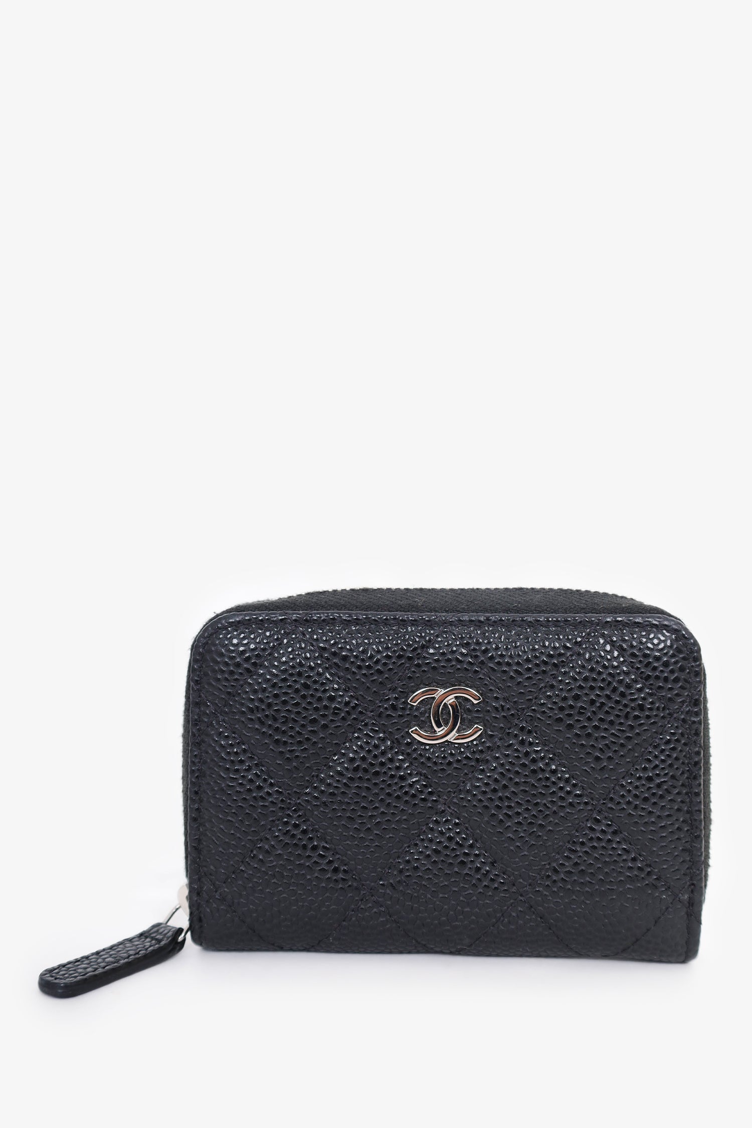 Pre-Loved Chanel™ 2021 Black Caviar ZIP holder