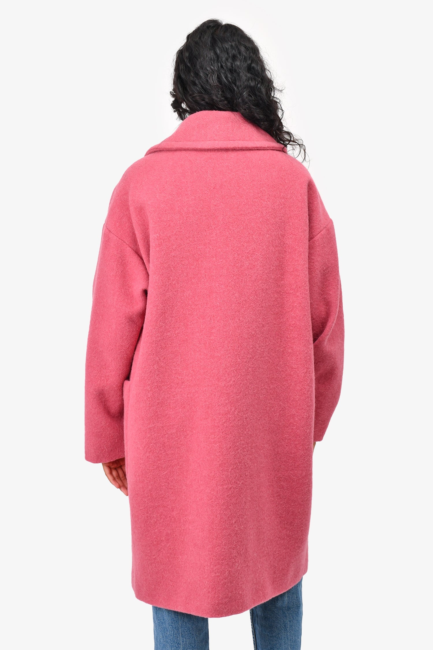 Weekend Max Mara Pink Alpaca/Wool Single Breasted Coat Size 10