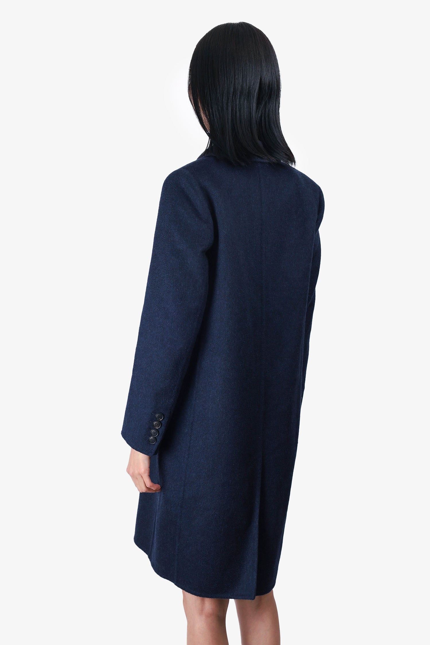 Max Mara Navy Cashmere Long Coat Size 42