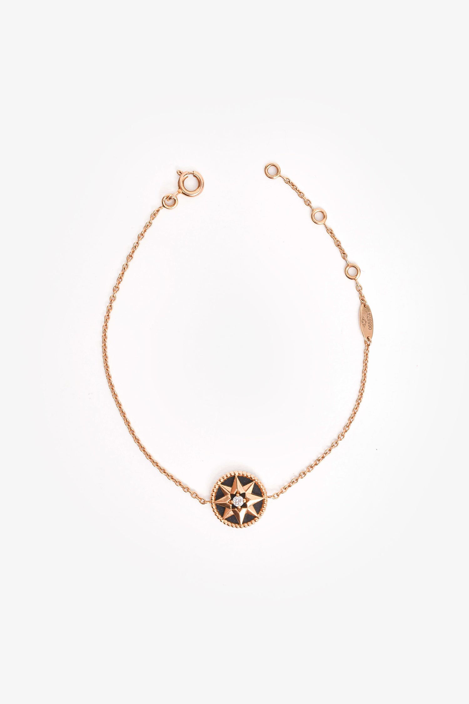 Christian Dior 18K Yellow Gold Diamond Set Rose Des Vents Bracelet